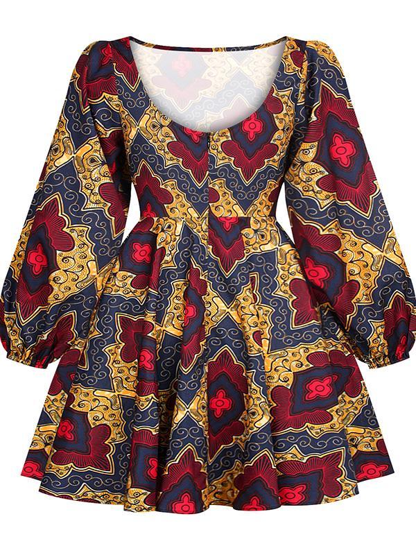 Women's Fashion Sexy U-shaped Back Long Sleeve Autumn Dress