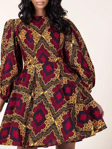 Women's Fashion Sexy U-shaped Back Long Sleeve Autumn Dress