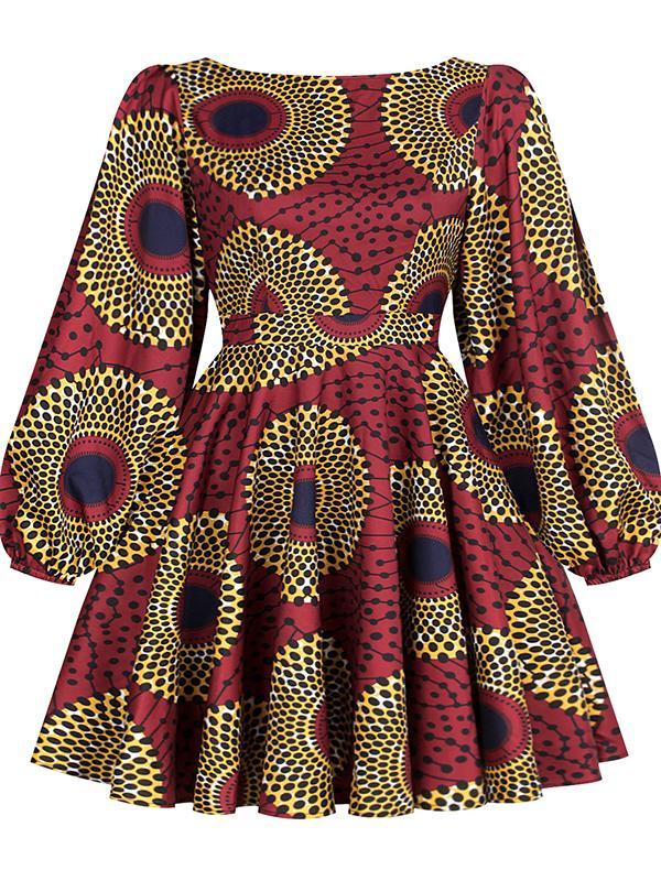 Women's Fashion Sexy U-shaped Back Long Sleeve Autumn Dress