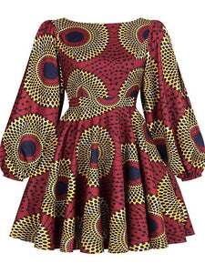 Women's Fashion Sexy U-shaped Back Long Sleeve Autumn Dress