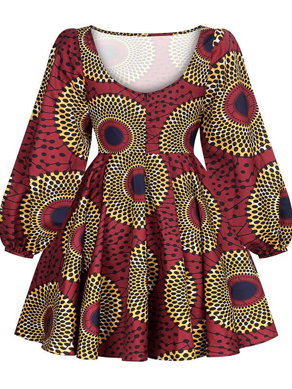 Women's Fashion Sexy U-shaped Back Long Sleeve Autumn Dress