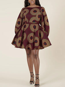 Women's Fashion Sexy U-shaped Back Long Sleeve Autumn Dress