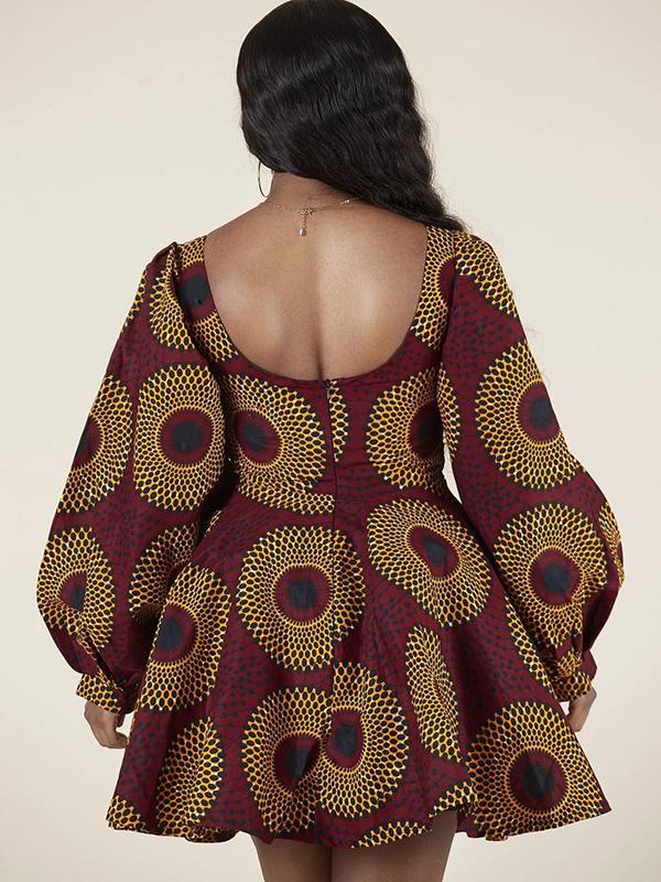 Women's Fashion Sexy U-shaped Back Long Sleeve Autumn Dress