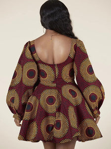 Women's Fashion Sexy U-shaped Back Long Sleeve Autumn Dress