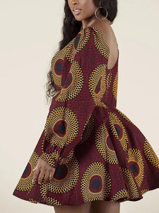 Women's Fashion Sexy U-shaped Back Long Sleeve Autumn Dress