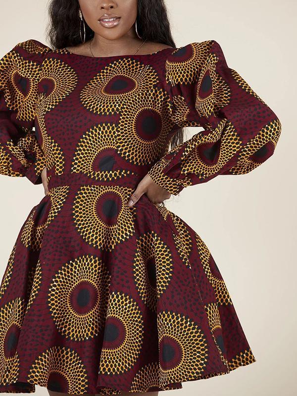 Women's Fashion Sexy U-shaped Back Long Sleeve Autumn Dress