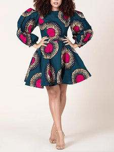 Women's Fashion Sexy U-shaped Back Long Sleeve Autumn Dress