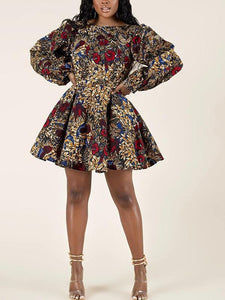 Women's Fashion Sexy U-shaped Back Long Sleeve Autumn Dress