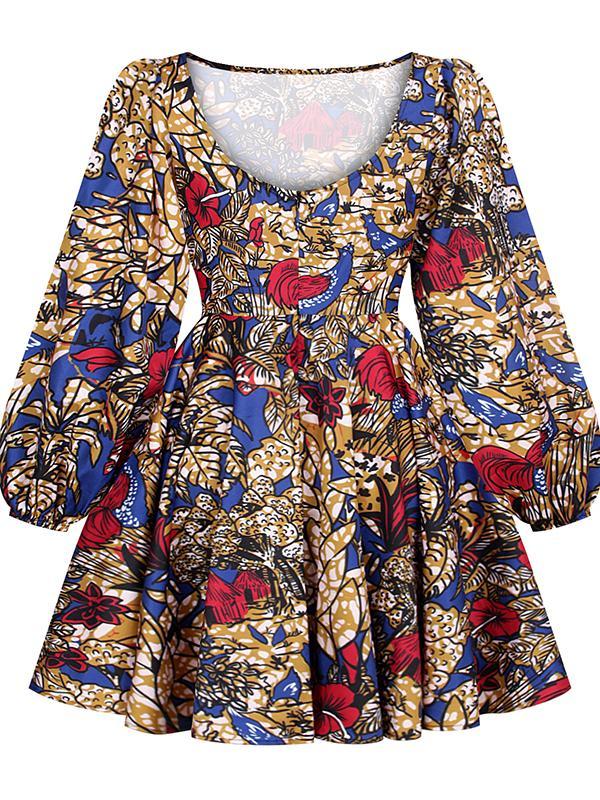 Women's Fashion Sexy U-shaped Back Long Sleeve Autumn Dress