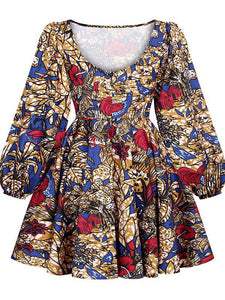 Women's Fashion Sexy U-shaped Back Long Sleeve Autumn Dress