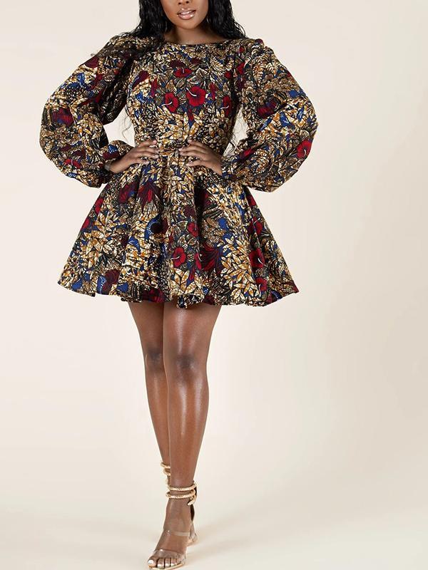 Women's Fashion Sexy U-shaped Back Long Sleeve Autumn Dress