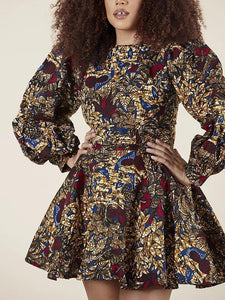 Women's Fashion Sexy U-shaped Back Long Sleeve Autumn Dress