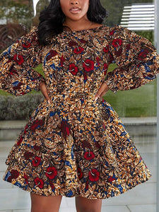 Women's Fashion Sexy U-shaped Back Long Sleeve Autumn Dress