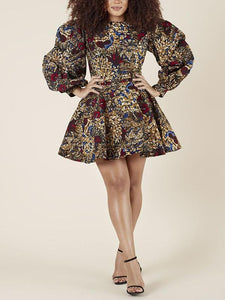 Women's Fashion Sexy U-shaped Back Long Sleeve Autumn Dress