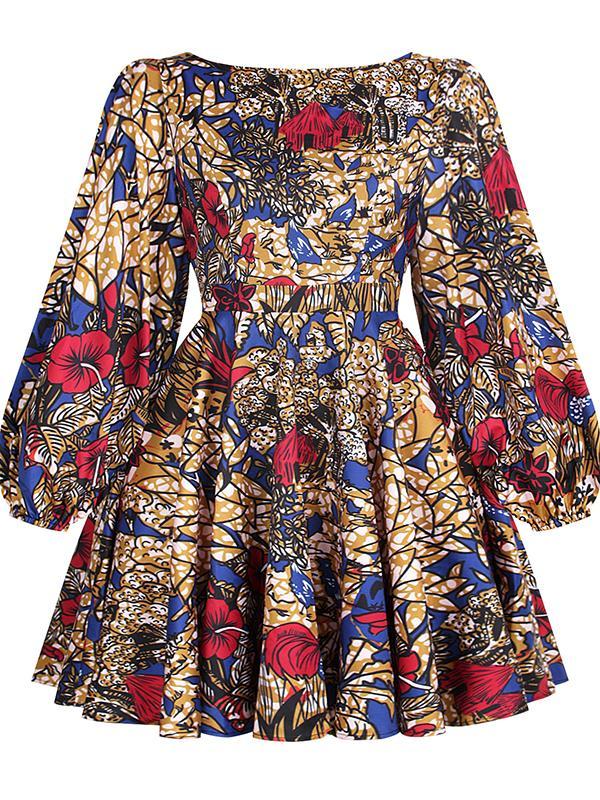 Women's Fashion Sexy U-shaped Back Long Sleeve Autumn Dress