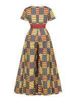 Load image into Gallery viewer, African Sexy Female V-neck With Belt Wide-leg Trousers Two-Pocket Jumpsuit
