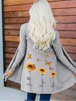Load image into Gallery viewer, Women&#39;s Faith Hope Love Sunflower Print Cardigan
