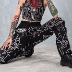 Load image into Gallery viewer, Ladies Fashion European and American Printed Face Fun Casual Pants
