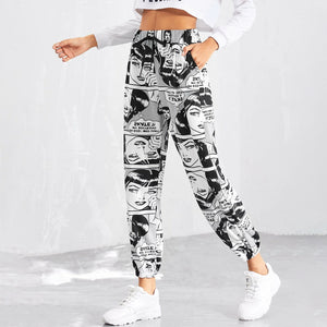Ladies Fashion European and American Printed Fun Casual Pants