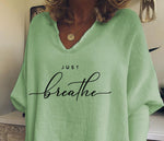 Load image into Gallery viewer, Woman&#39;s Just Breath Casual V-neck Sweatshirt
