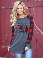 Load image into Gallery viewer, Women&#39;s IT&#39;S THE MOST WONDERFUL TIME OF THE YEAR Christmas Check Sweatshirt
