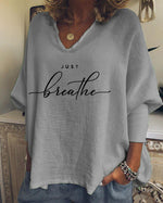 Load image into Gallery viewer, Woman&#39;s Just Breath Casual V-neck Sweatshirt
