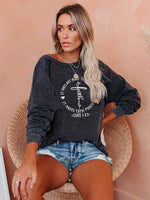 Load image into Gallery viewer, Women&#39;s It Does Not Make Things Easier Faith It Makes Them Possible Luke 1:37 Print Sweatshirt
