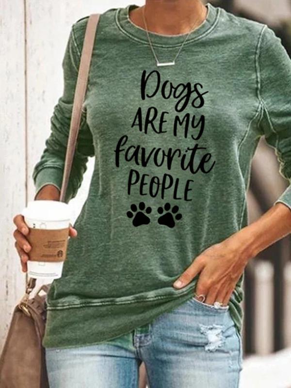 Women's Dogs Are My Favorite People Print Sweatshirt