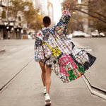 Load image into Gallery viewer, Ladies casual autumn and winter fashion face print trendy windbreaker suit
