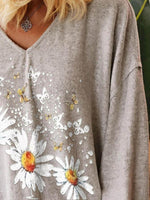 Load image into Gallery viewer, Women&#39;s Daisy Faith Print V-Neck Casual Top
