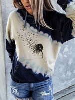 Load image into Gallery viewer, Women&#39;s Believe I Believe I Can Fly Dandelion Print Long Sleeve Hooded Color Block Sweatshirt
