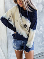 Load image into Gallery viewer, Women&#39;s Believe I Believe I Can Fly Dandelion Print Long Sleeve Hooded Color Block Sweatshirt
