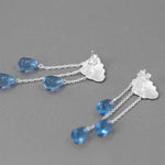Load image into Gallery viewer, Women&#39;s cloud and blue drop shape earrings
