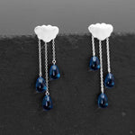 Load image into Gallery viewer, Women&#39;s cloud and blue drop shape earrings
