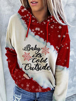 Load image into Gallery viewer, Christmas Snow Pinrt Plaid Hoodie-red,6size
