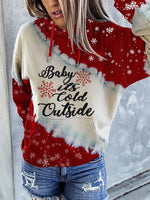 Load image into Gallery viewer, Christmas Snow Pinrt Plaid Hoodie-red,6size
