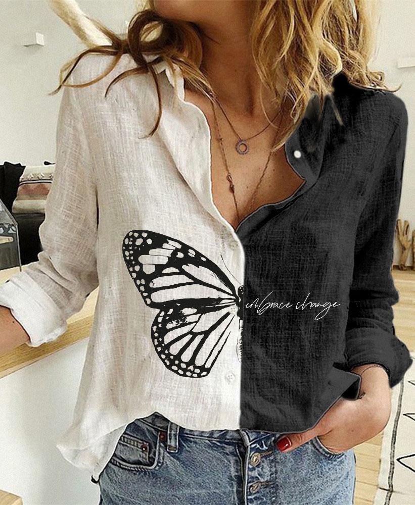 Women's Faith Embrace Change Printed Long Sleeve Shirt