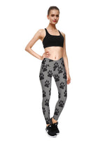 Load image into Gallery viewer, Dog&#39;s Paw Print Leggings High Waist Sports Pants-gray,5size

