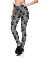 Load image into Gallery viewer, Dog&#39;s Paw Print Leggings High Waist Sports Pants-gray,5size
