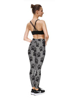 Load image into Gallery viewer, Dog&#39;s Paw Print Leggings High Waist Sports Pants-gray,5size
