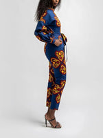 Load image into Gallery viewer, Women&#39;s Casual Long Sleeve Lace Pocket Printed Jumpsuit
