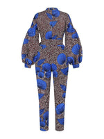Load image into Gallery viewer, Women&#39;s Casual Long Sleeve Lace Pocket Printed Jumpsuit
