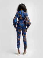 Load image into Gallery viewer, Women&#39;s Casual Long Sleeve Lace Pocket Printed Jumpsuit
