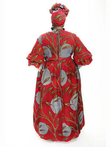 Women's Sexy V-neck Three-quarter Sleeve Printed Big Sleeve Dress