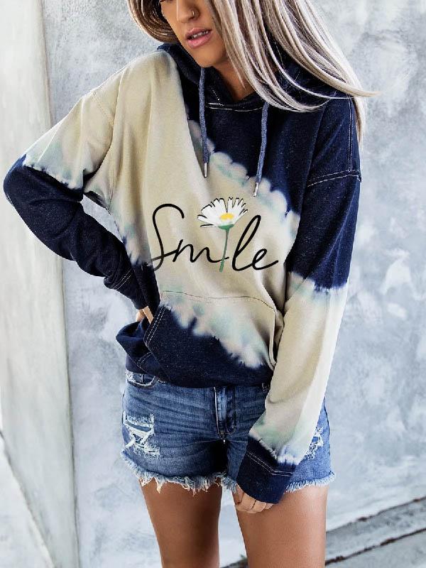 Women's Smile Tie-dye Hoodie