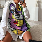 Load image into Gallery viewer, Ladies casual European and American casual knitted printed sweater
