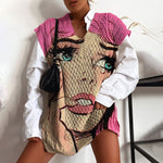 Load image into Gallery viewer, Sweater character Thicken printing Slightly stretchy Knitted Full Retro Casual
