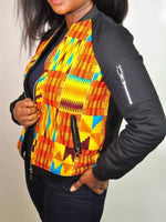 Load image into Gallery viewer, Women&#39;s African Print Casual Jacket with Zipper and Pocket

