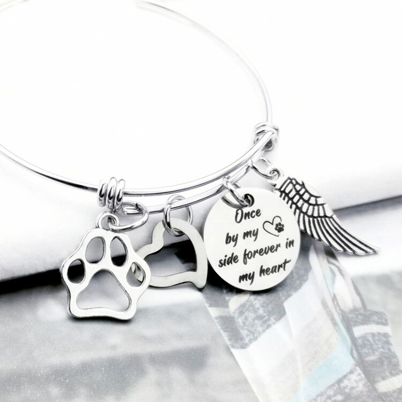 Ladies love dog paw stainless steel bracelet