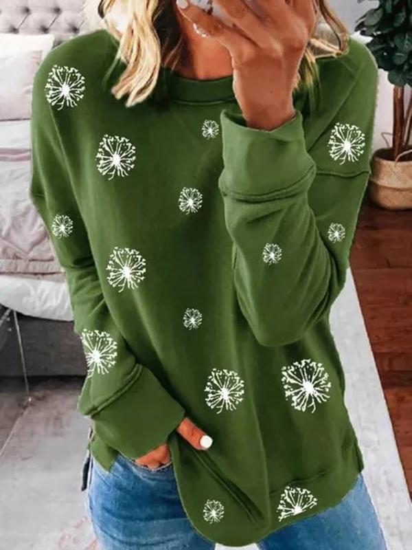 Women's Christmas Snowflakes Casual Long Sleeve Round Neck Sweatshirt
